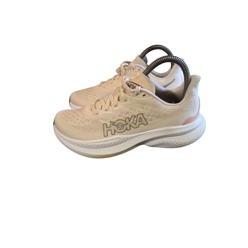 Hoka Mach 6 Women 6 Running Shoes Eggnog Rose Gold 1147810 EGV Sneakers
